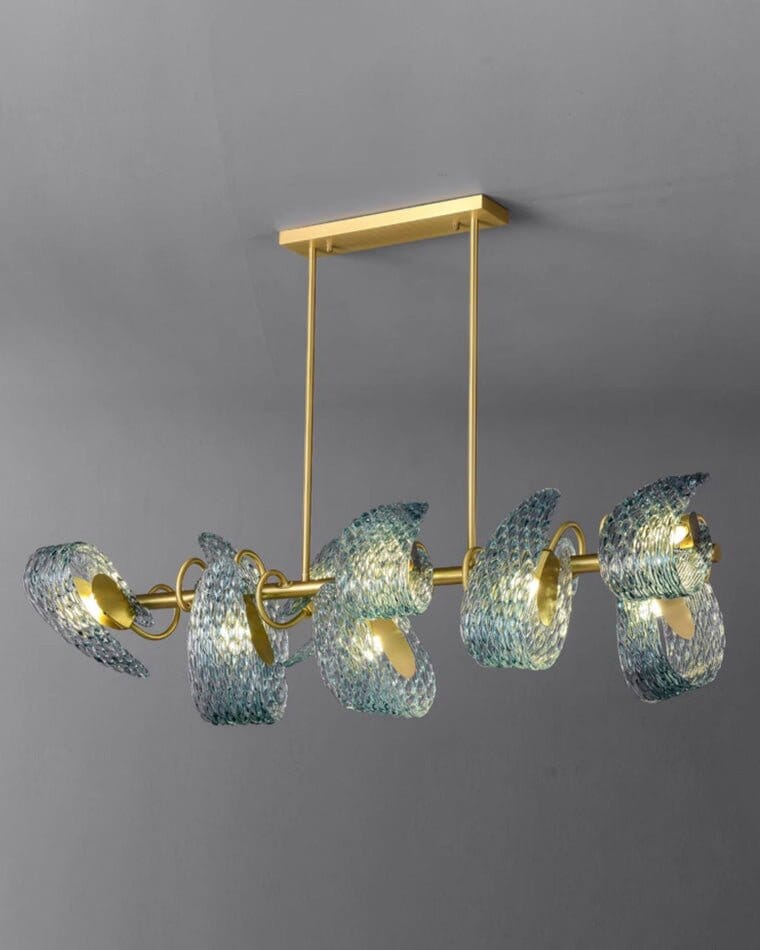 Leaf Glass Rectangular Dining Chandelier - view 6