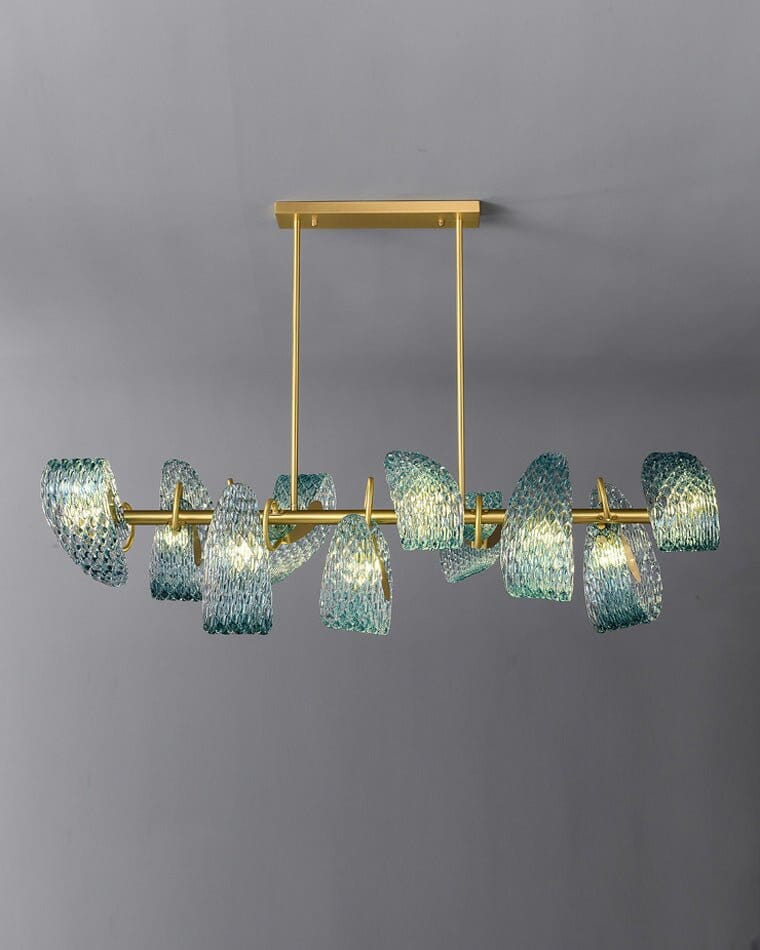 Leaf Glass Rectangular Dining Chandelier - view 7