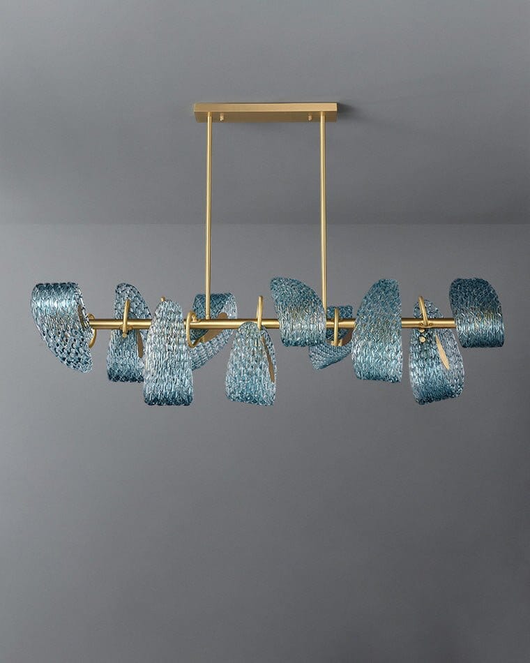 Leaf Glass Rectangular Dining Chandelier - view 8