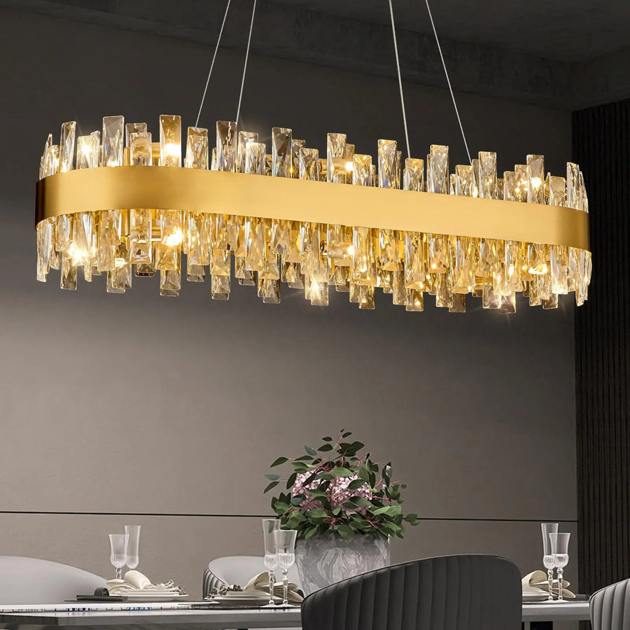 Linear Crystal Prism Chandelier