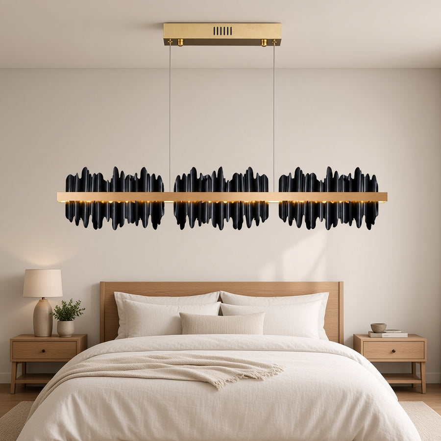 Linear LED Dining Chandelier with Remote