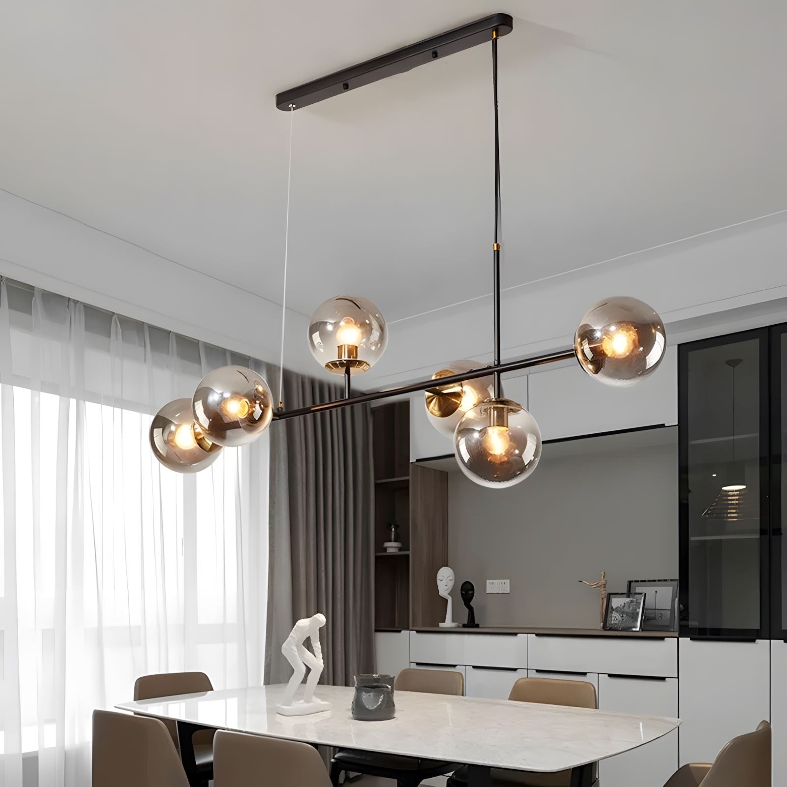 Loft Bubble Glass Linear Chandelier - view 10