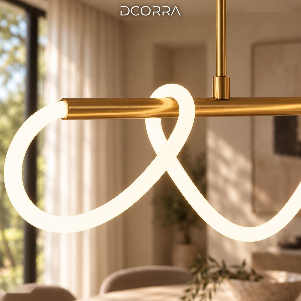 Looped LED Tube Linear Chandelier