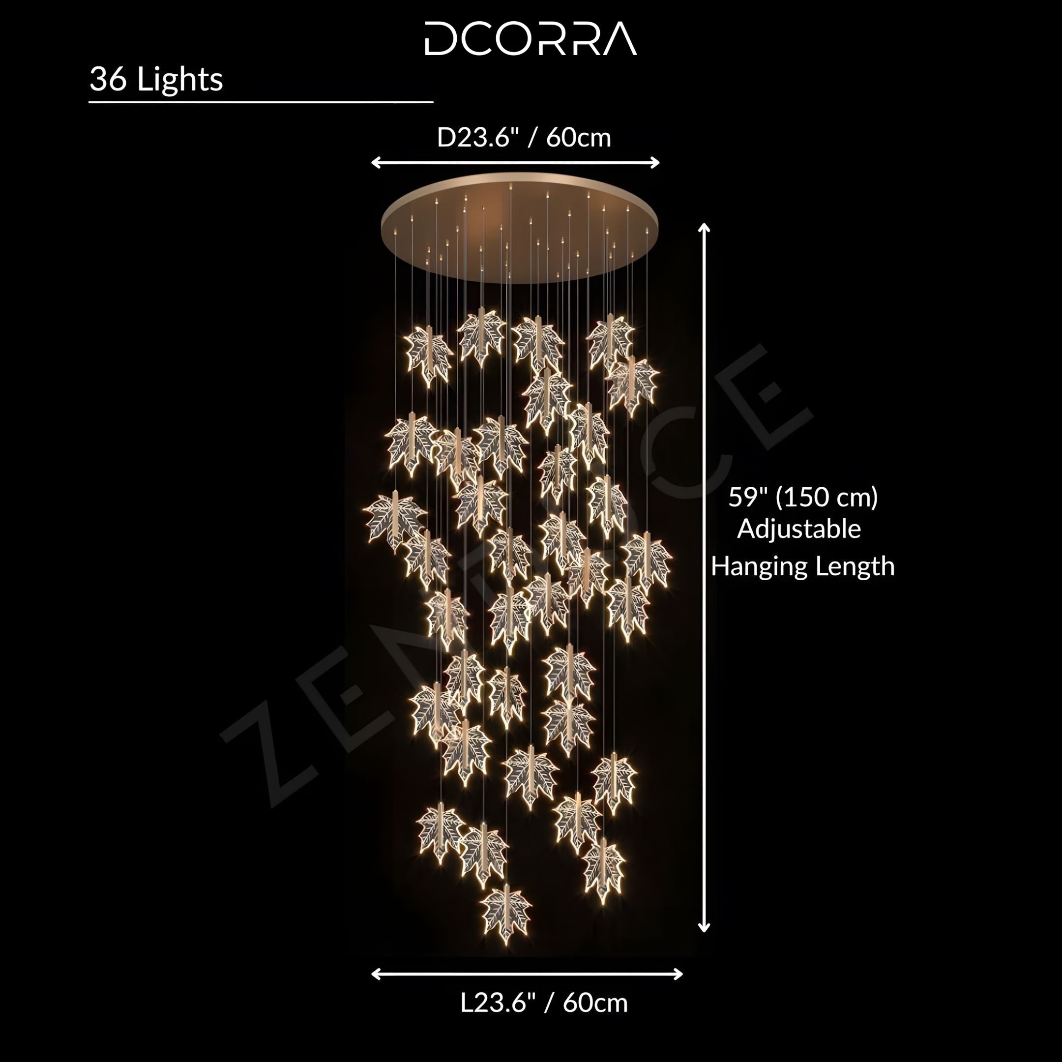 Maple Leaf LED Staircase Chandelier - view 8