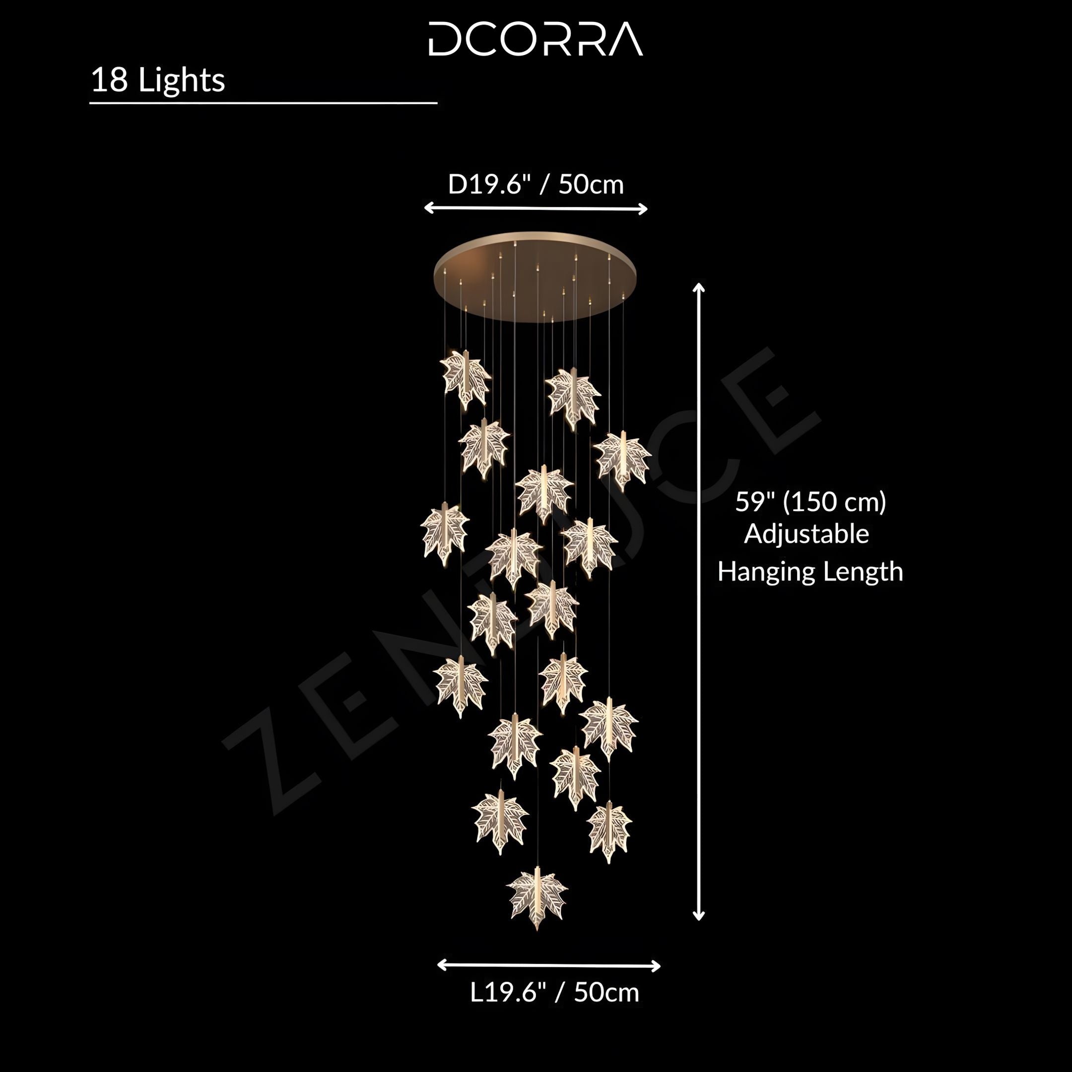Maple Leaf LED Staircase Chandelier - view 9