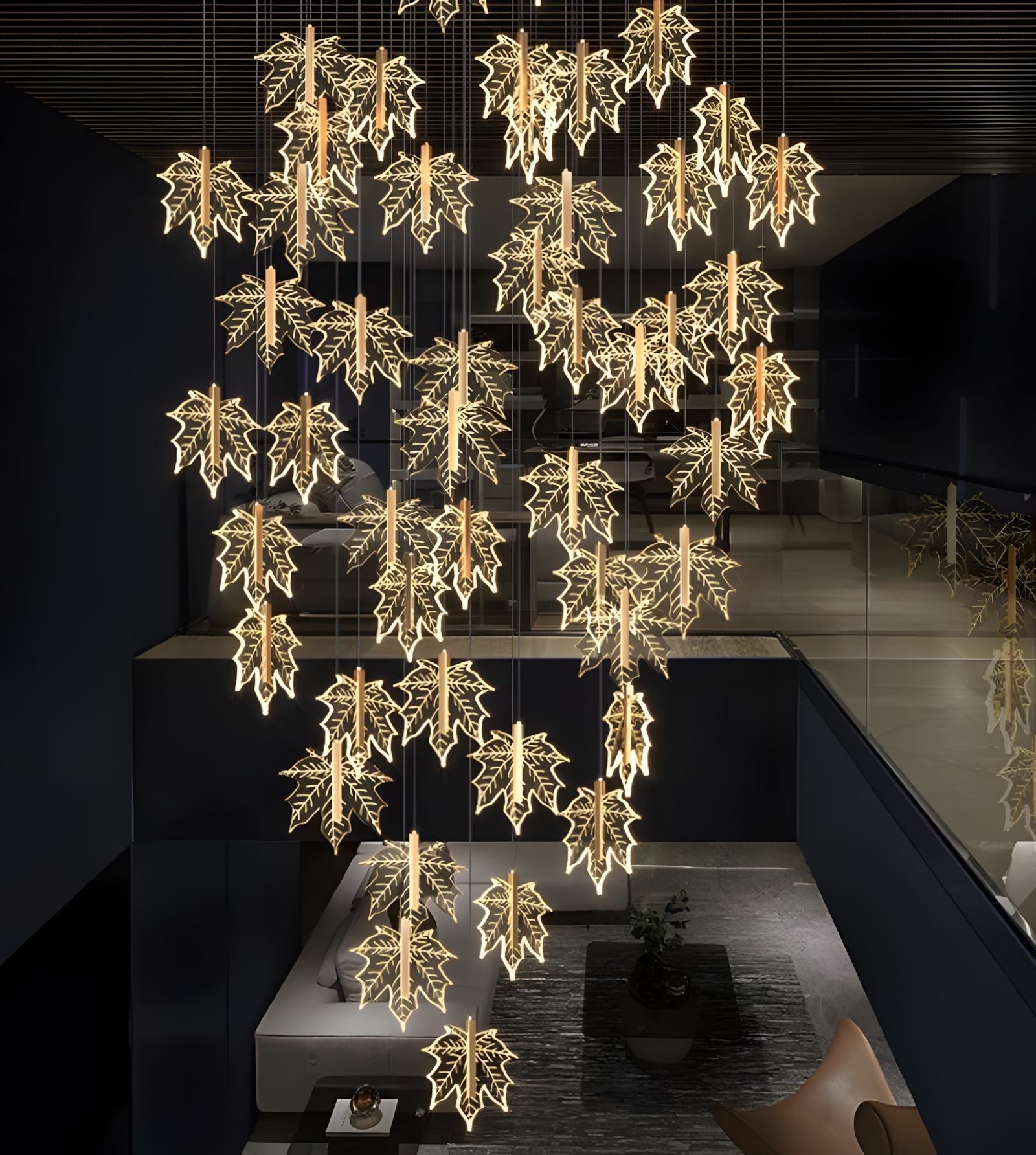 Maple Leaf LED Staircase Chandelier - view 10