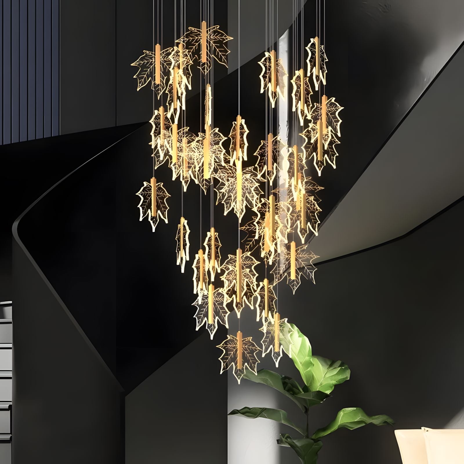 Maple Leaf LED Staircase Chandelier - view 12