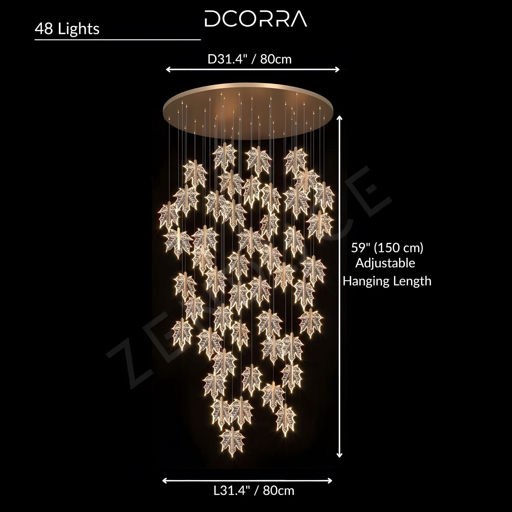 Maple Leaf LED Staircase Chandelier - view 13