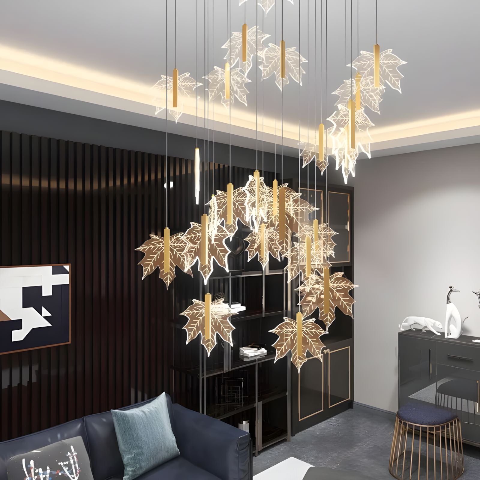 Maple Leaf LED Staircase Chandelier - view 2