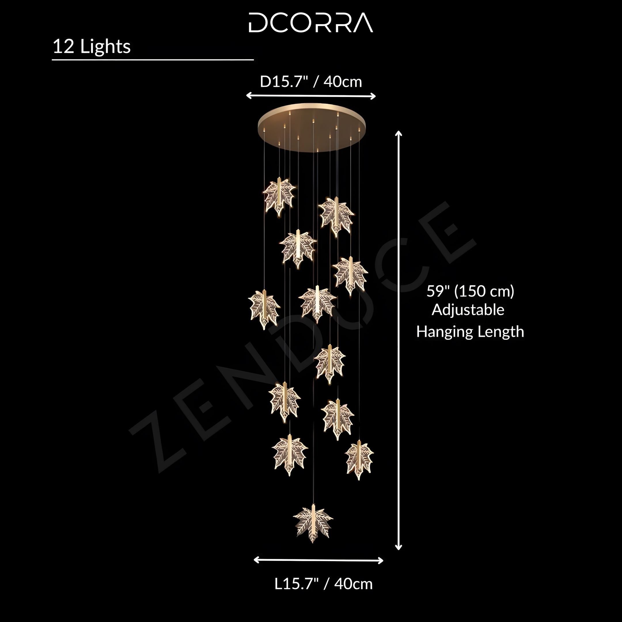 Maple Leaf LED Staircase Chandelier - view 5