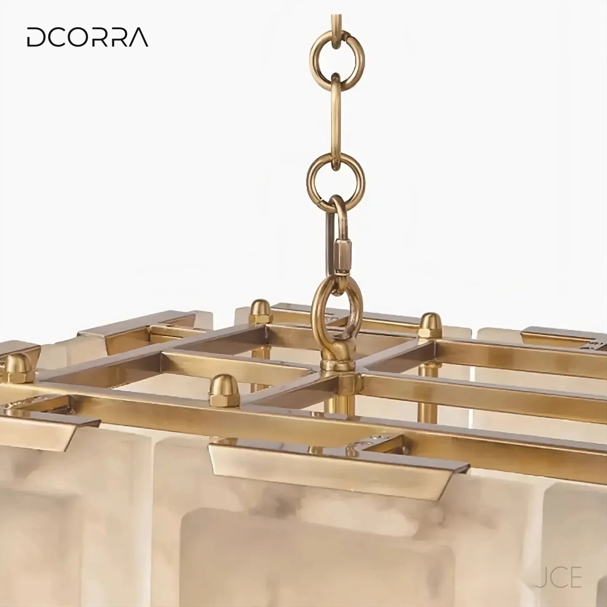 Marble and Crystal Rectangular Chandelier - view 5
