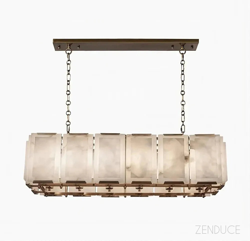 Marble and Crystal Rectangular Chandelier - view 6