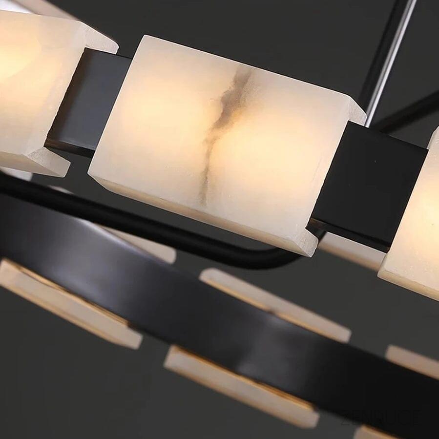 Marble Tile Double Ring Chandelier - view 5