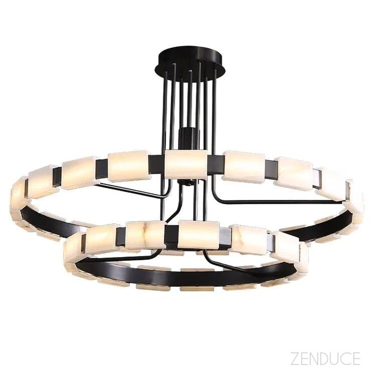 Marble Tile Double Ring Chandelier - view 6