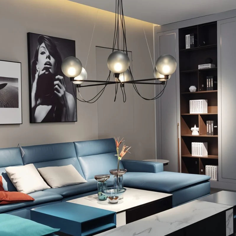 Elegant Opal Chandelier in a living room
