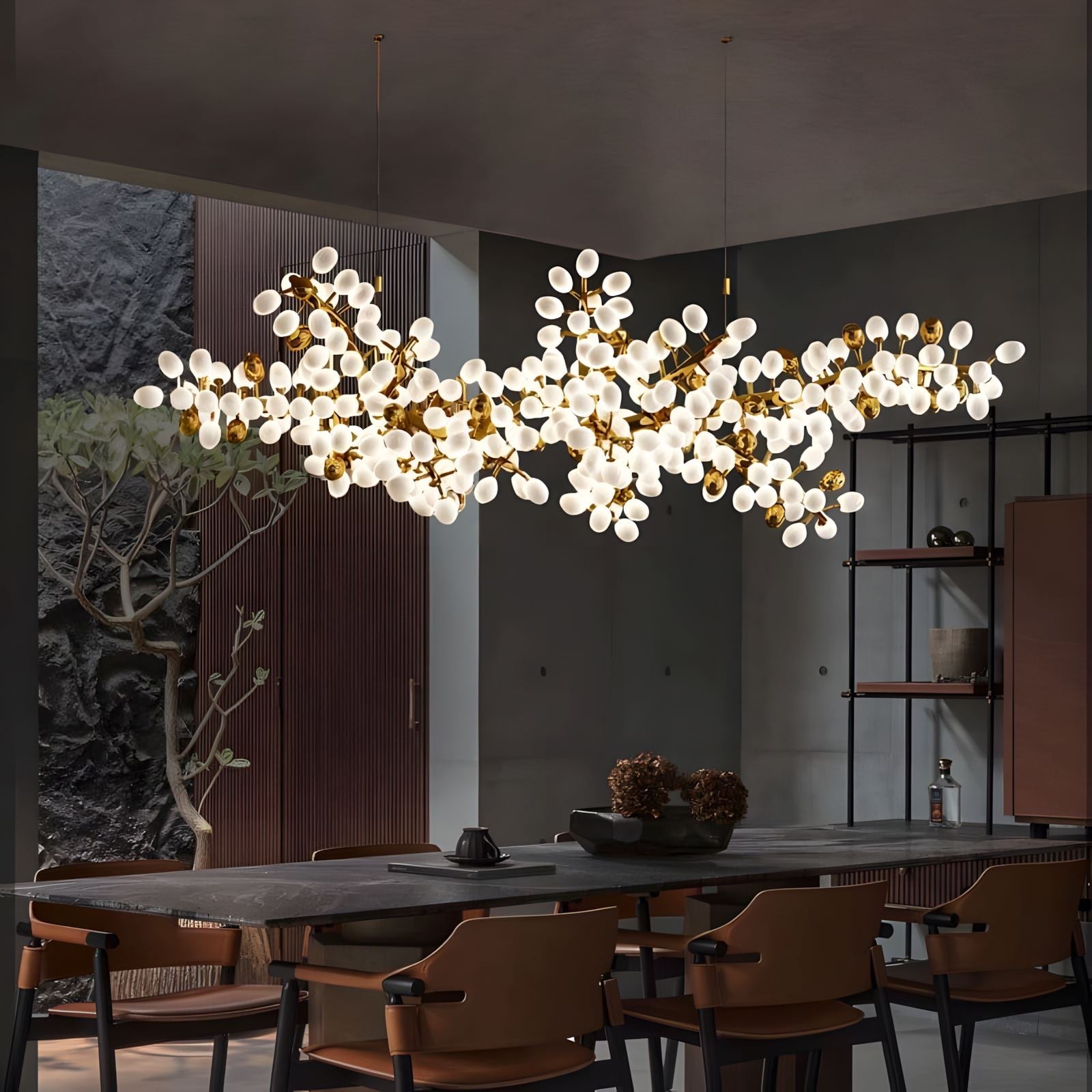 Milk Glass Orb Branch Chandelier - view 5