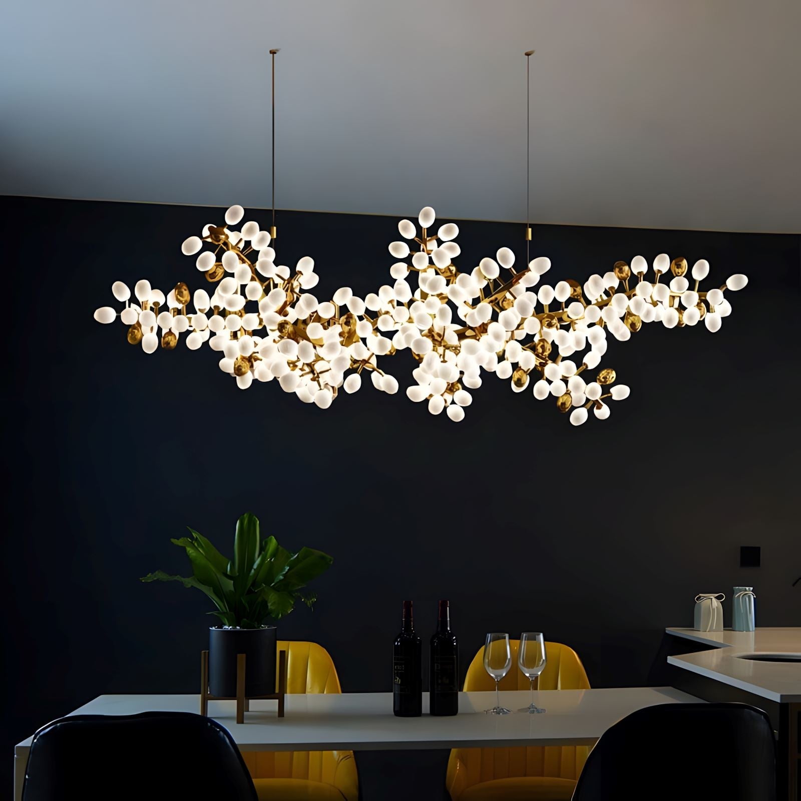Milk Glass Orb Branch Chandelier - view 7