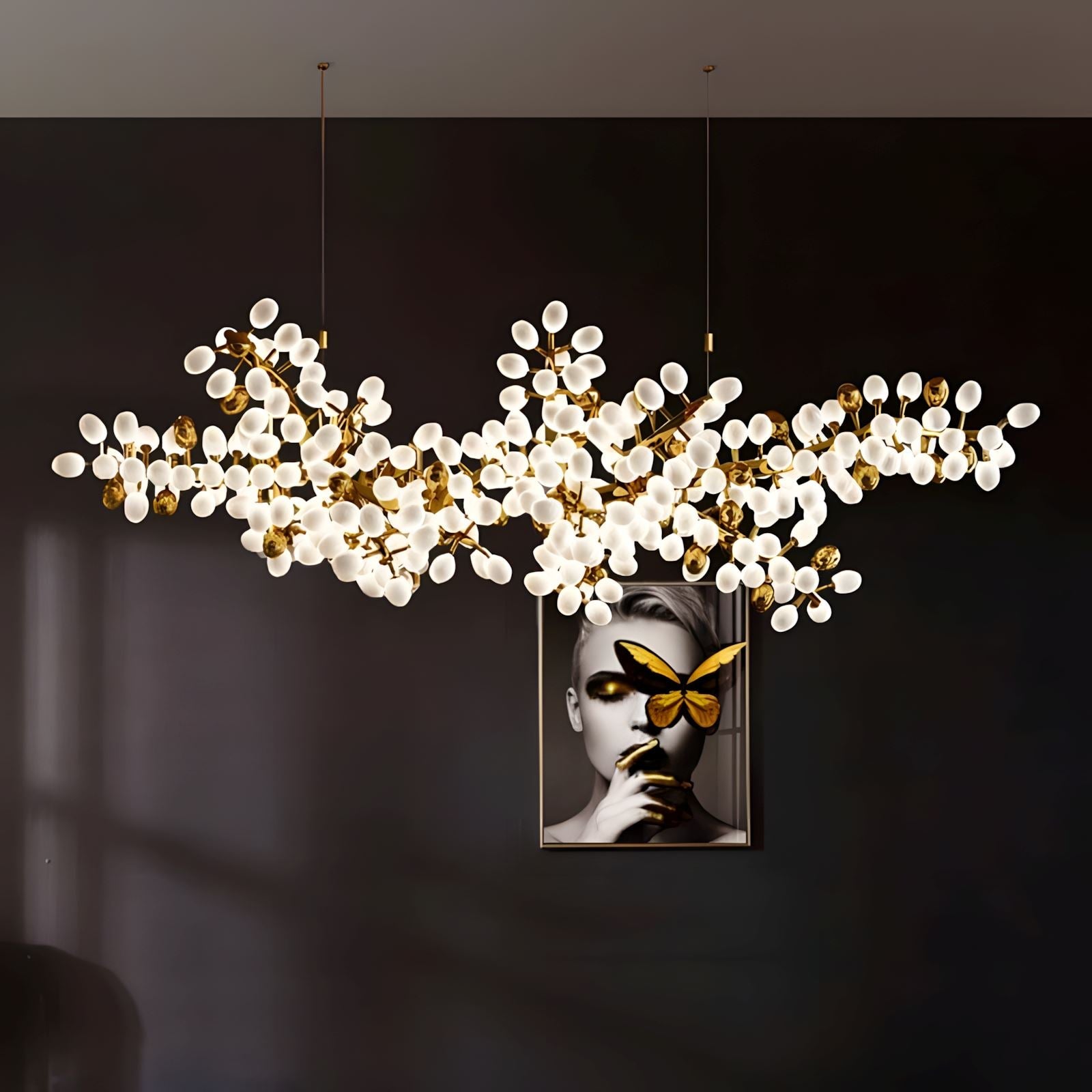 Milk Glass Orb Branch Chandelier - view 9
