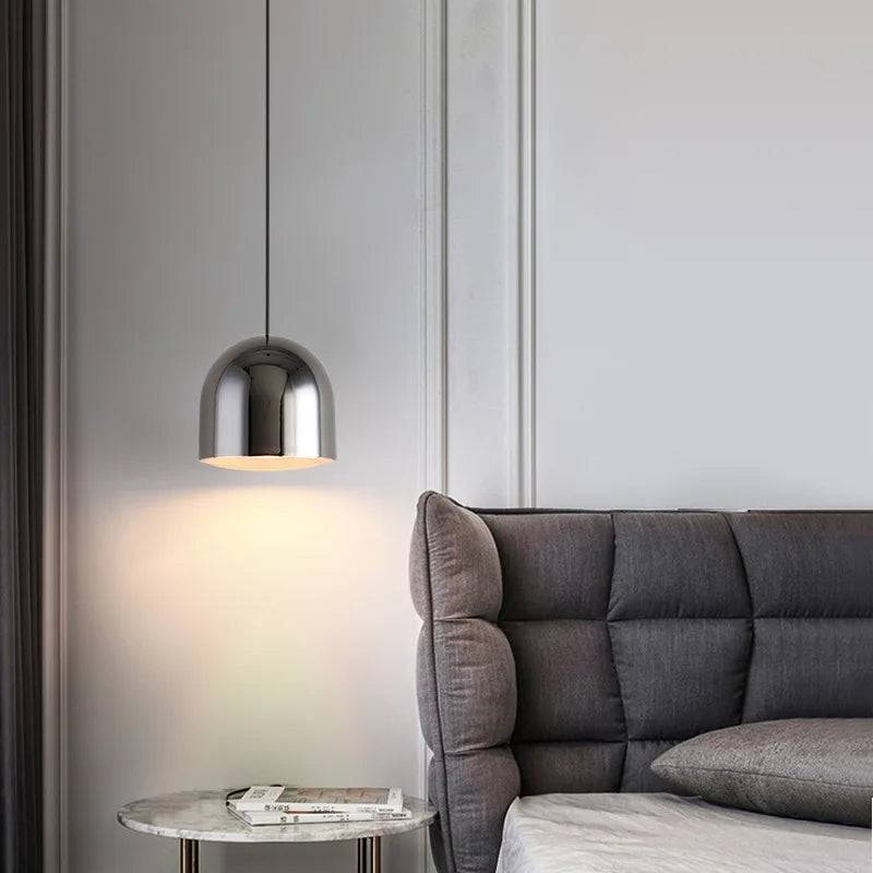 Mini Aluminum Dome LED Pendant Light in a living room