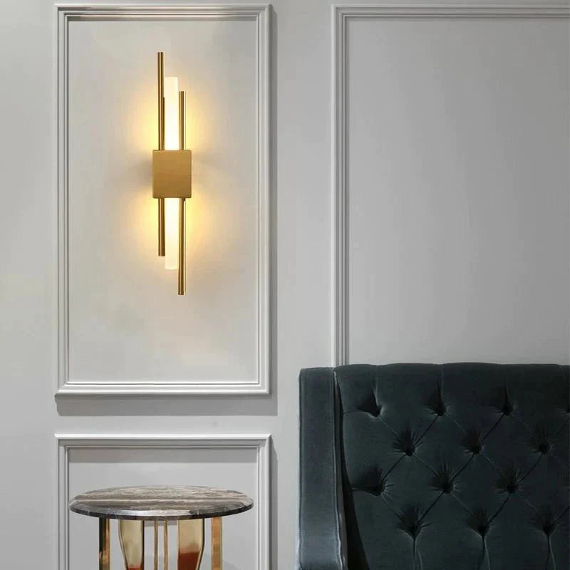 Minimalist Gold Tube Wall Light - view 11