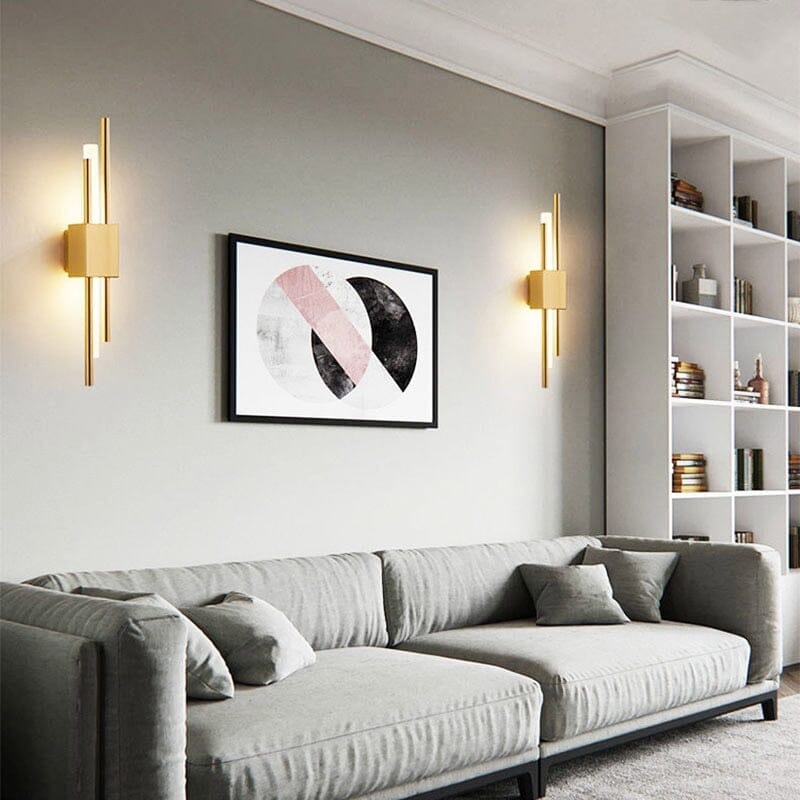 Minimalist Gold Tube Wall Light - view 6