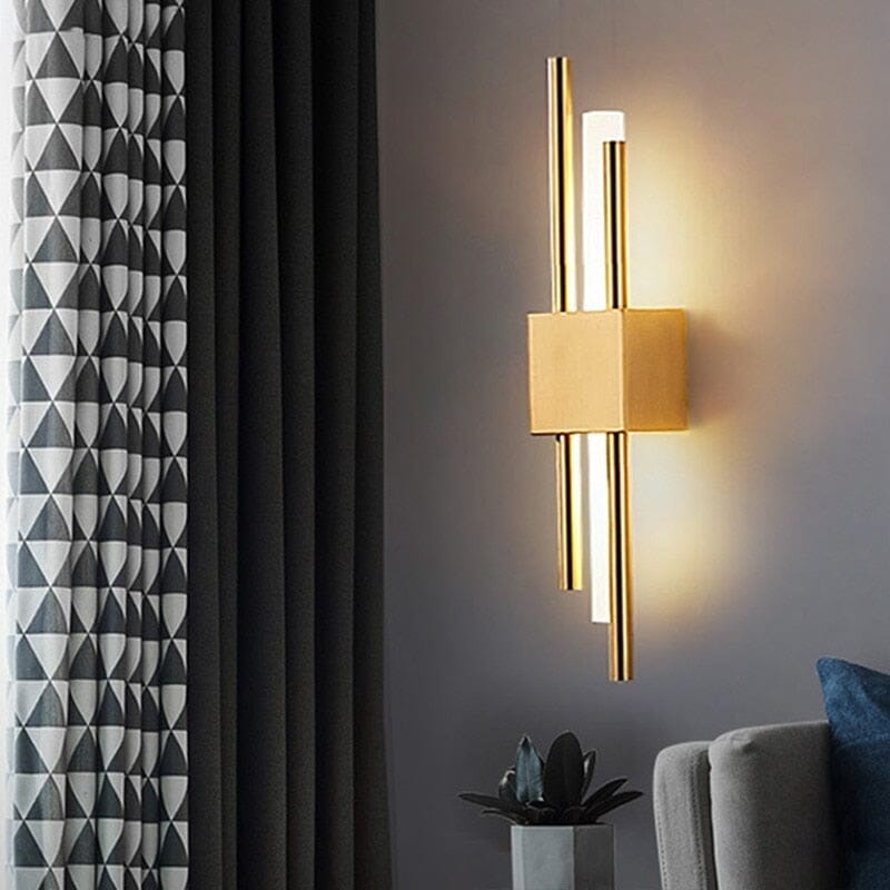 Minimalist Gold Tube Wall Light - view 7