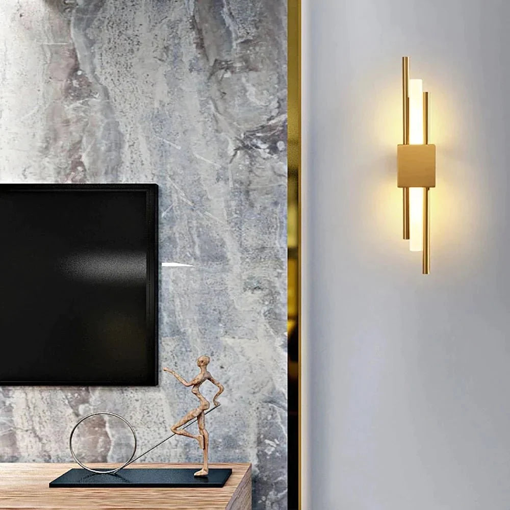 Minimalist Gold Tube Wall Light - view 8