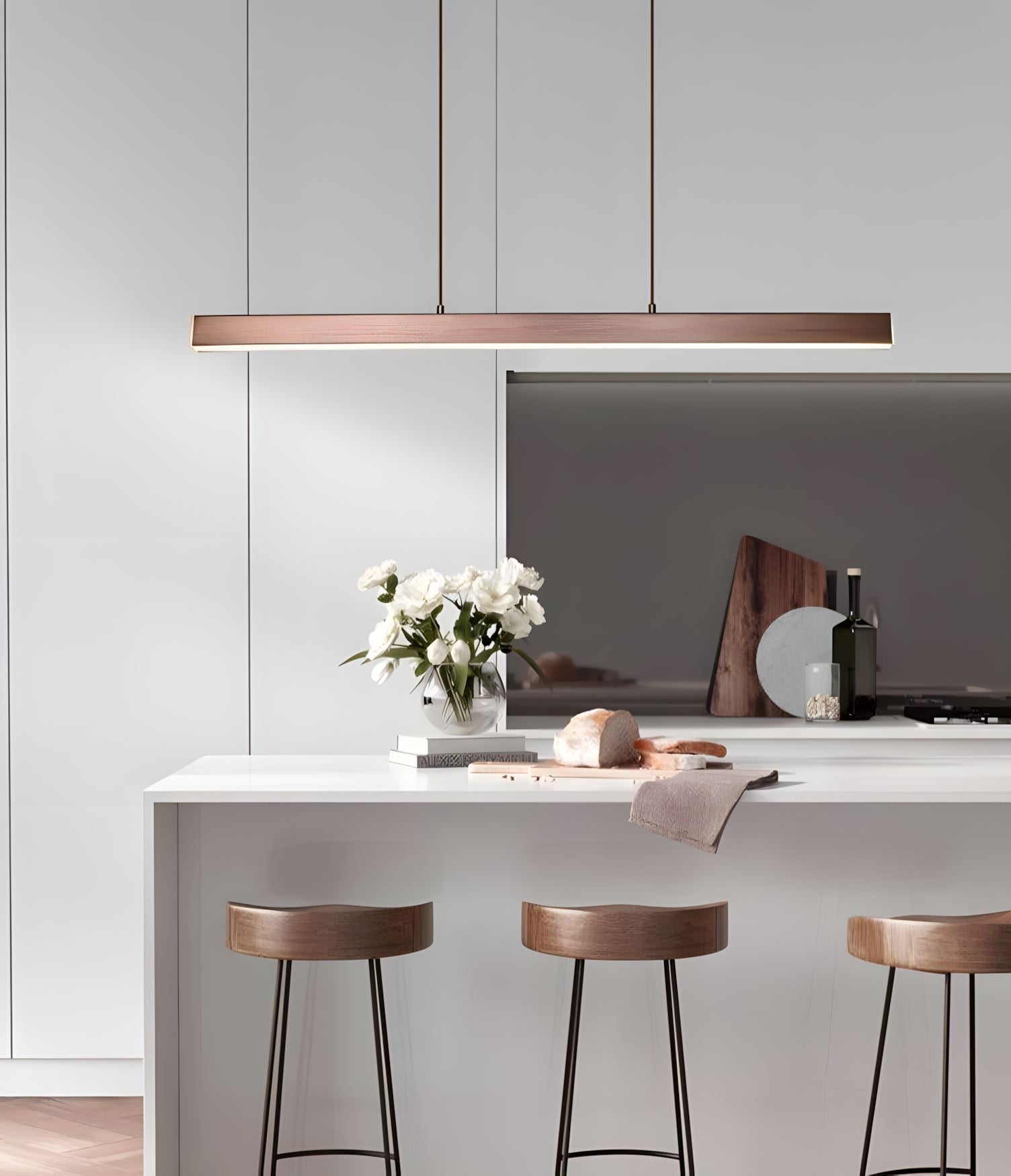 Minimalist Linear LED Pendant Light with Remote - view 10