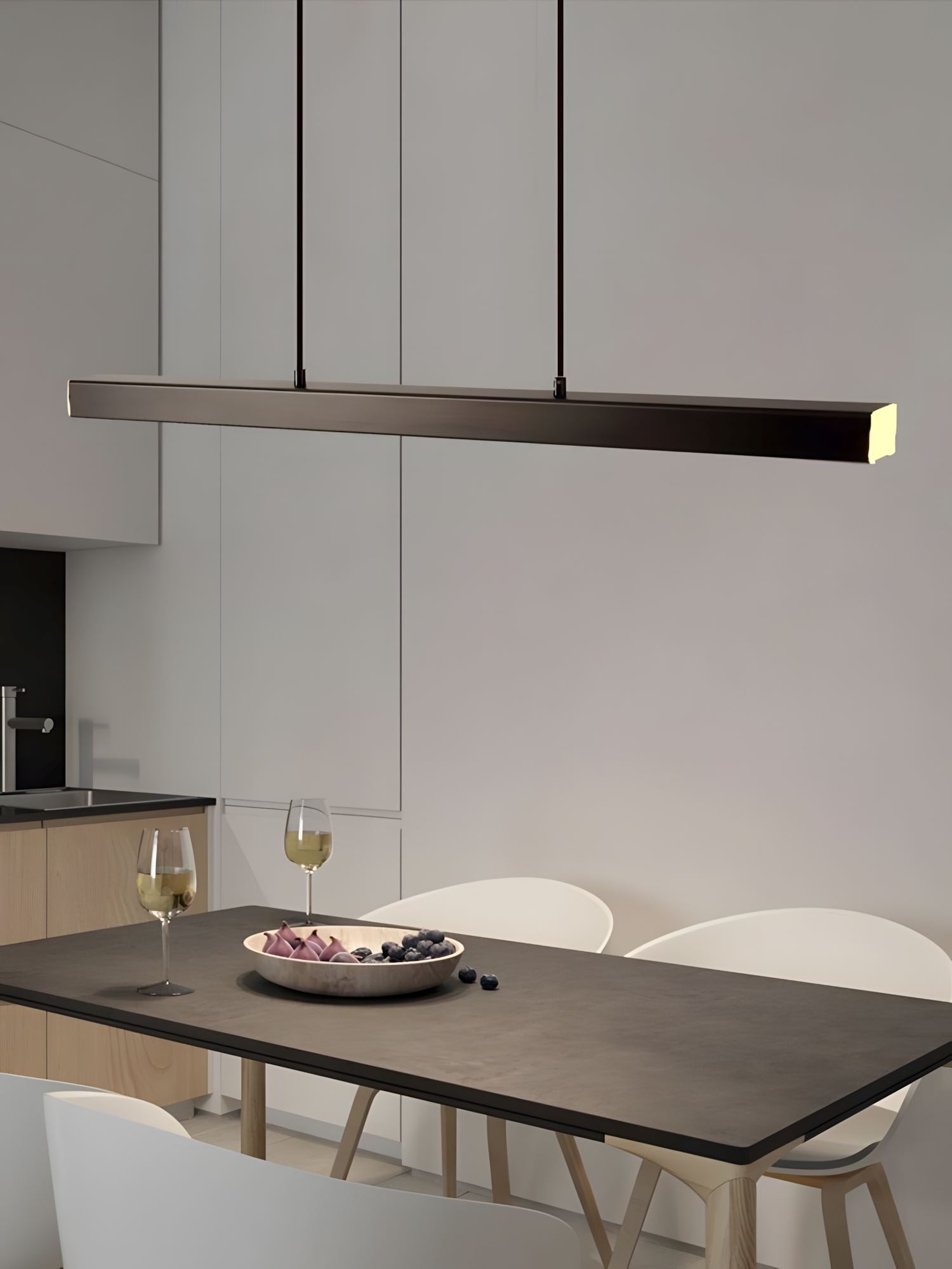 Minimalist Linear LED Pendant Light with Remote - view 12