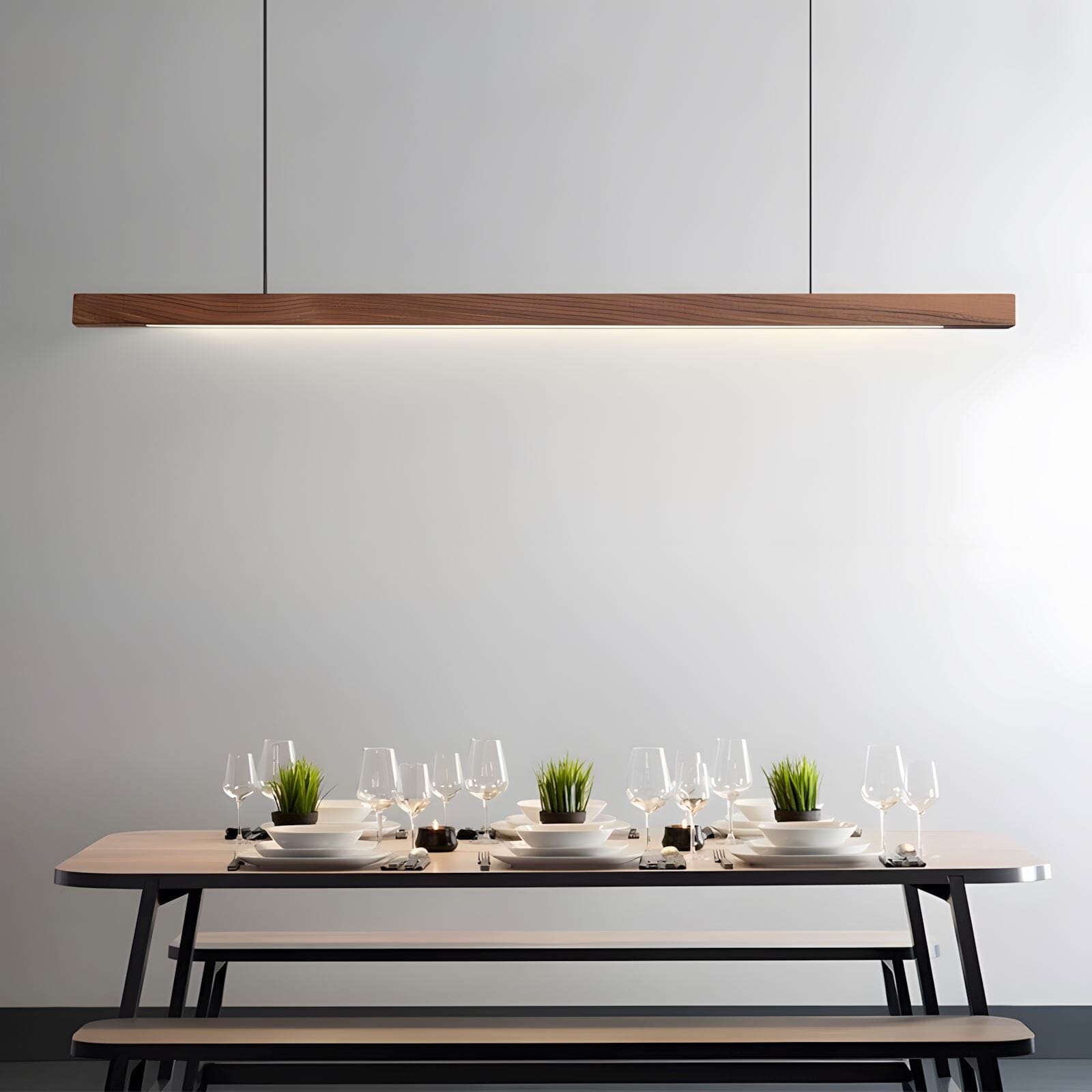 Minimalist Linear LED Pendant Light with Remote - view 15