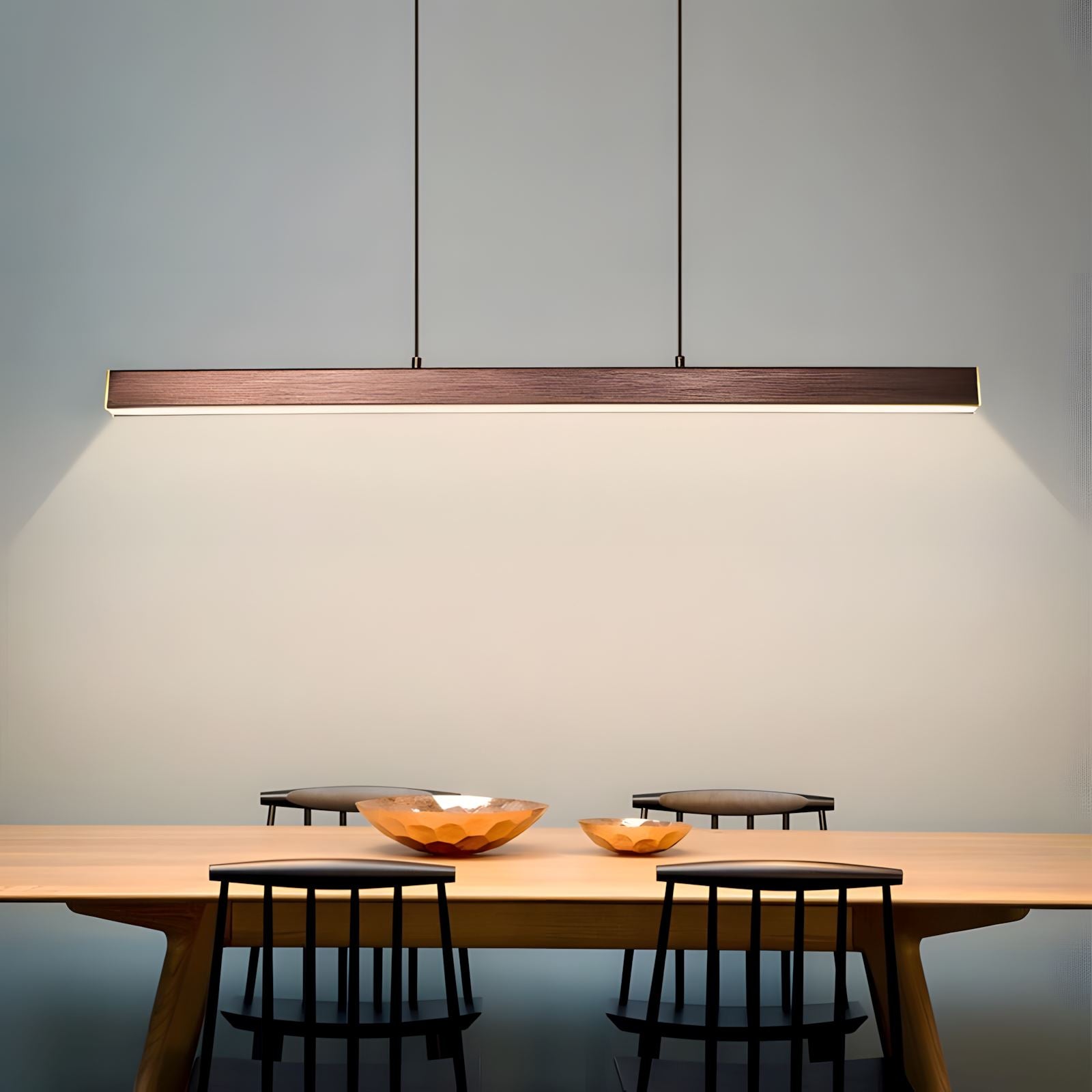 Minimalist Linear LED Pendant Light with Remote - view 2
