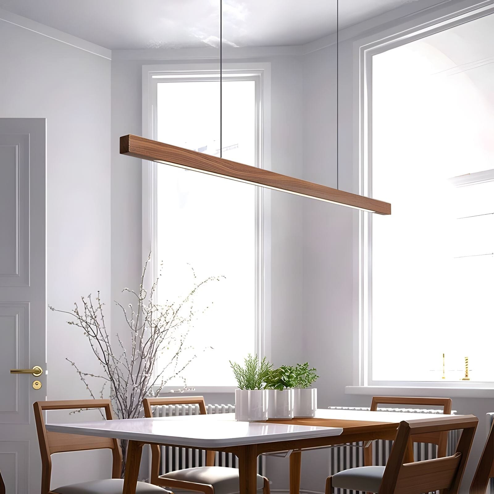 Minimalist Linear LED Pendant Light with Remote - view 16
