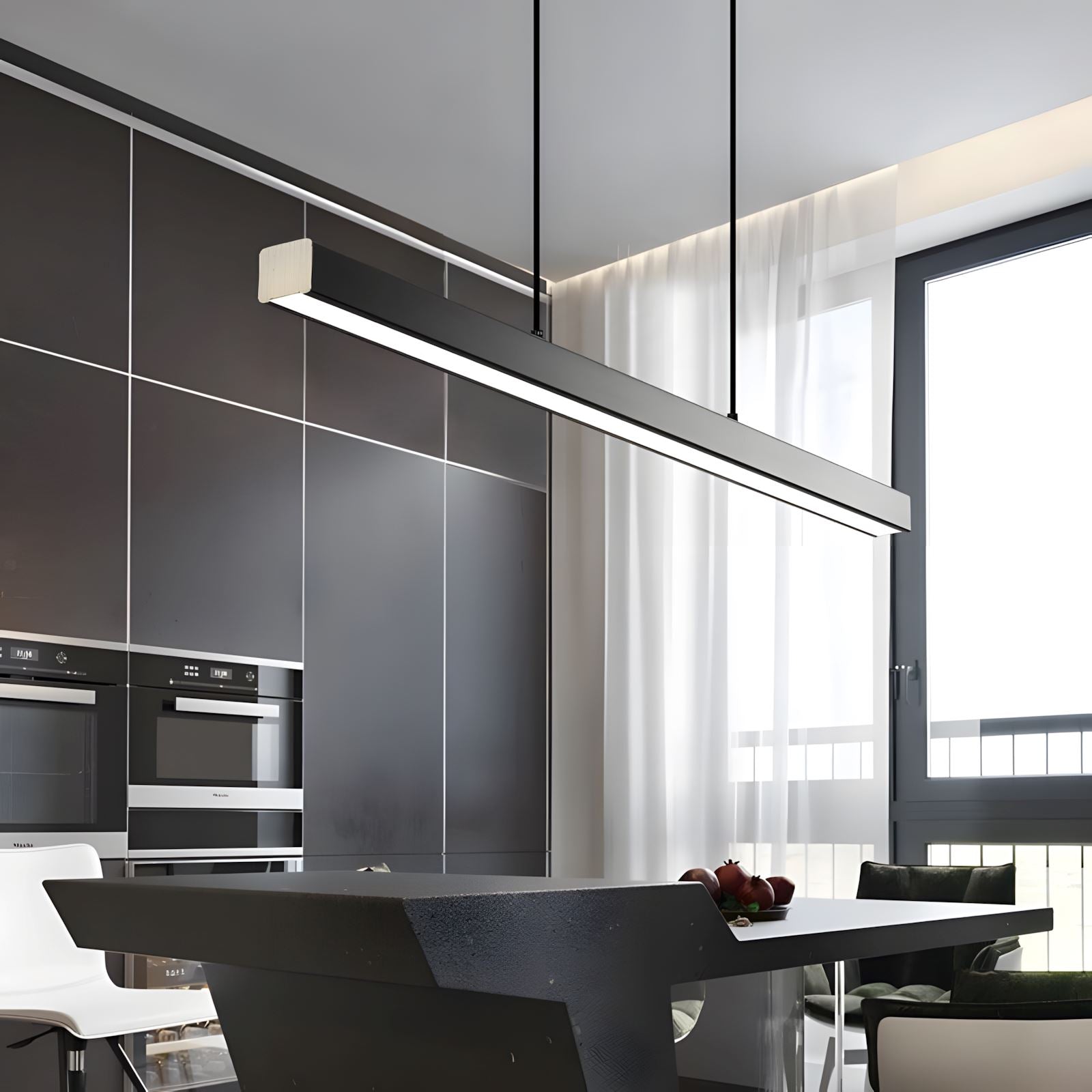 Minimalist Linear LED Pendant Light with Remote - view 9