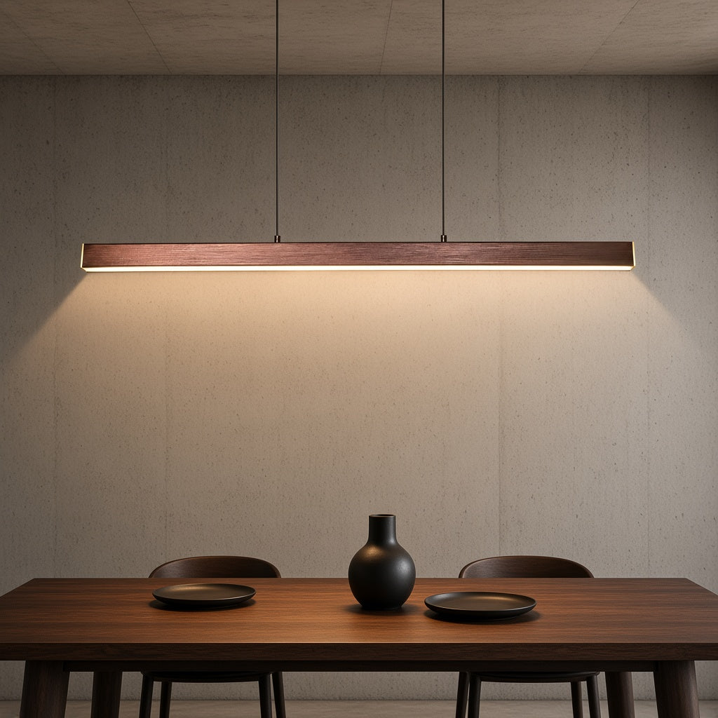 Minimalist Linear LED Pendant Light with Remote