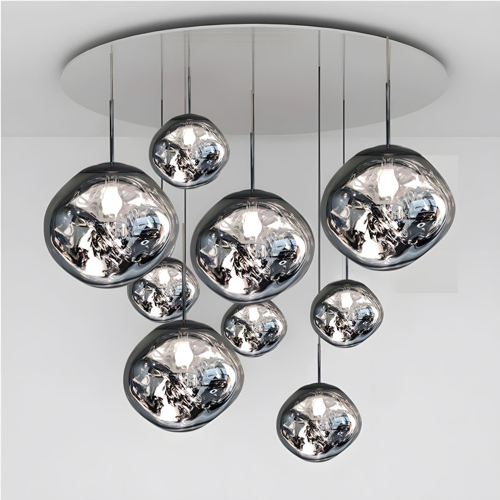 Mirrored Bubble Globe Cluster Chandelier - view 3