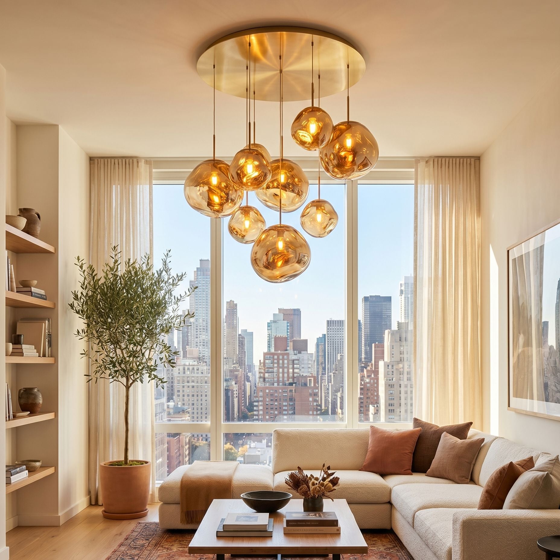 Mirrored Bubble Globe Cluster Chandelier - view 4