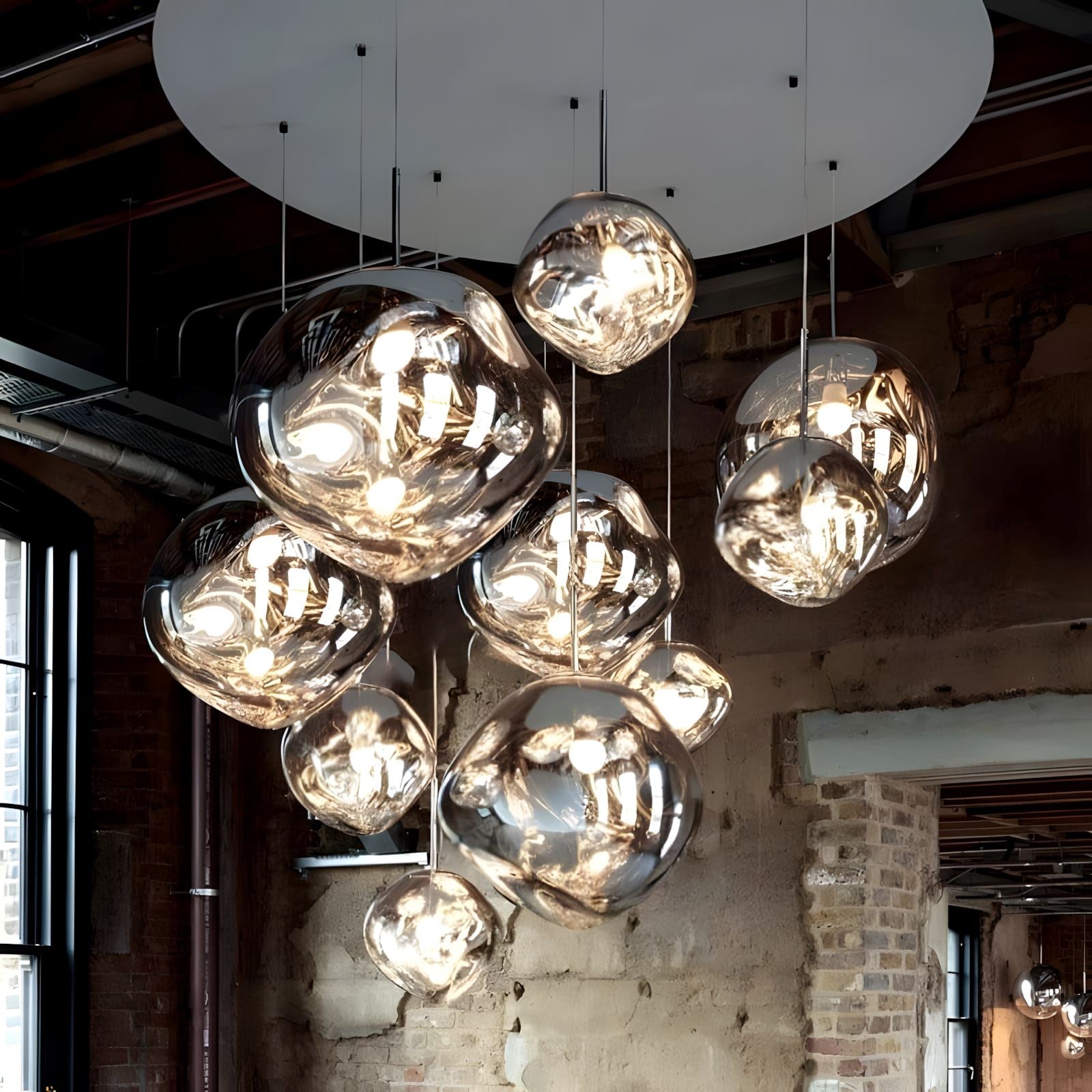 Mirrored Bubble Globe Cluster Chandelier - view 7