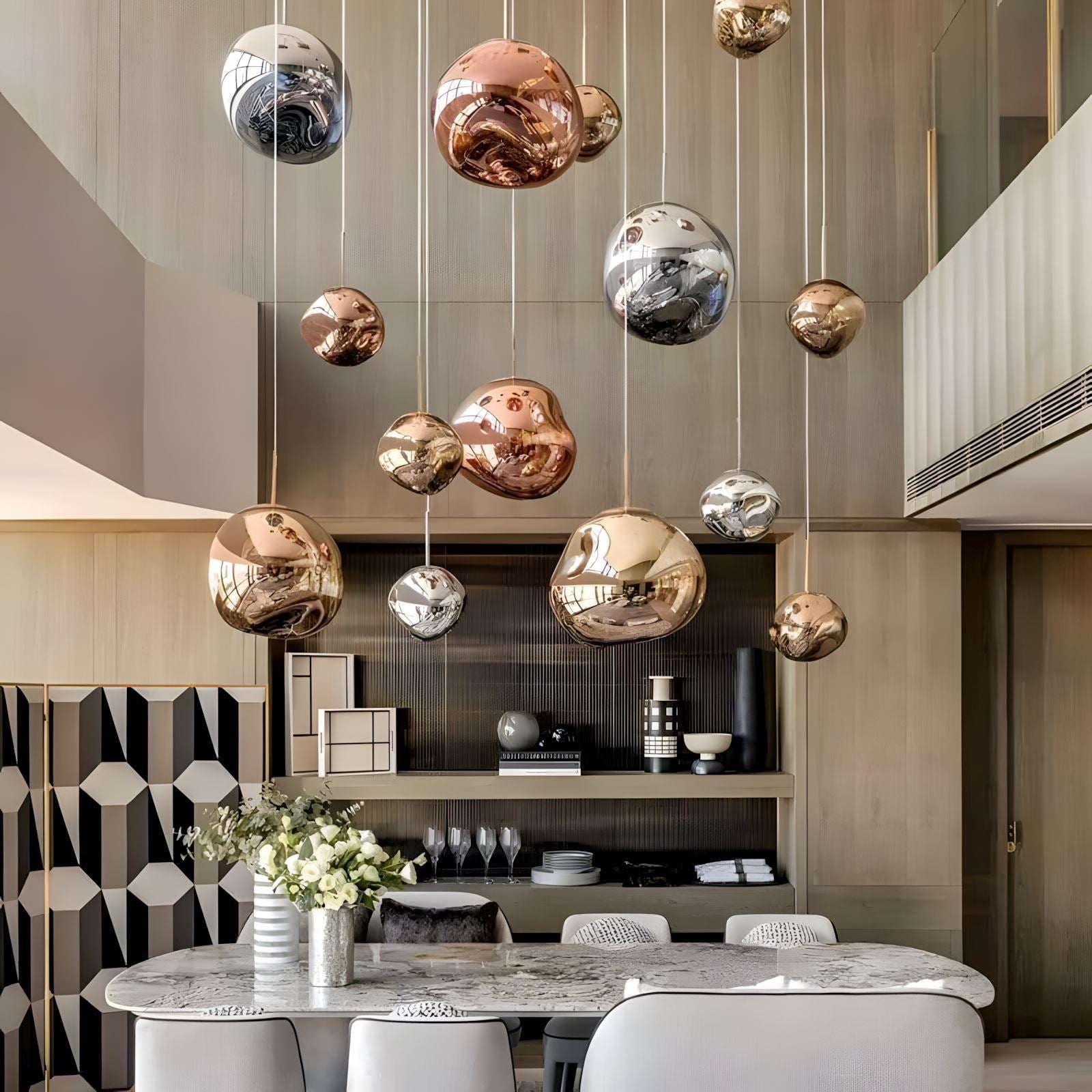 Mirrored Bubble Globe Cluster Chandelier - view 8