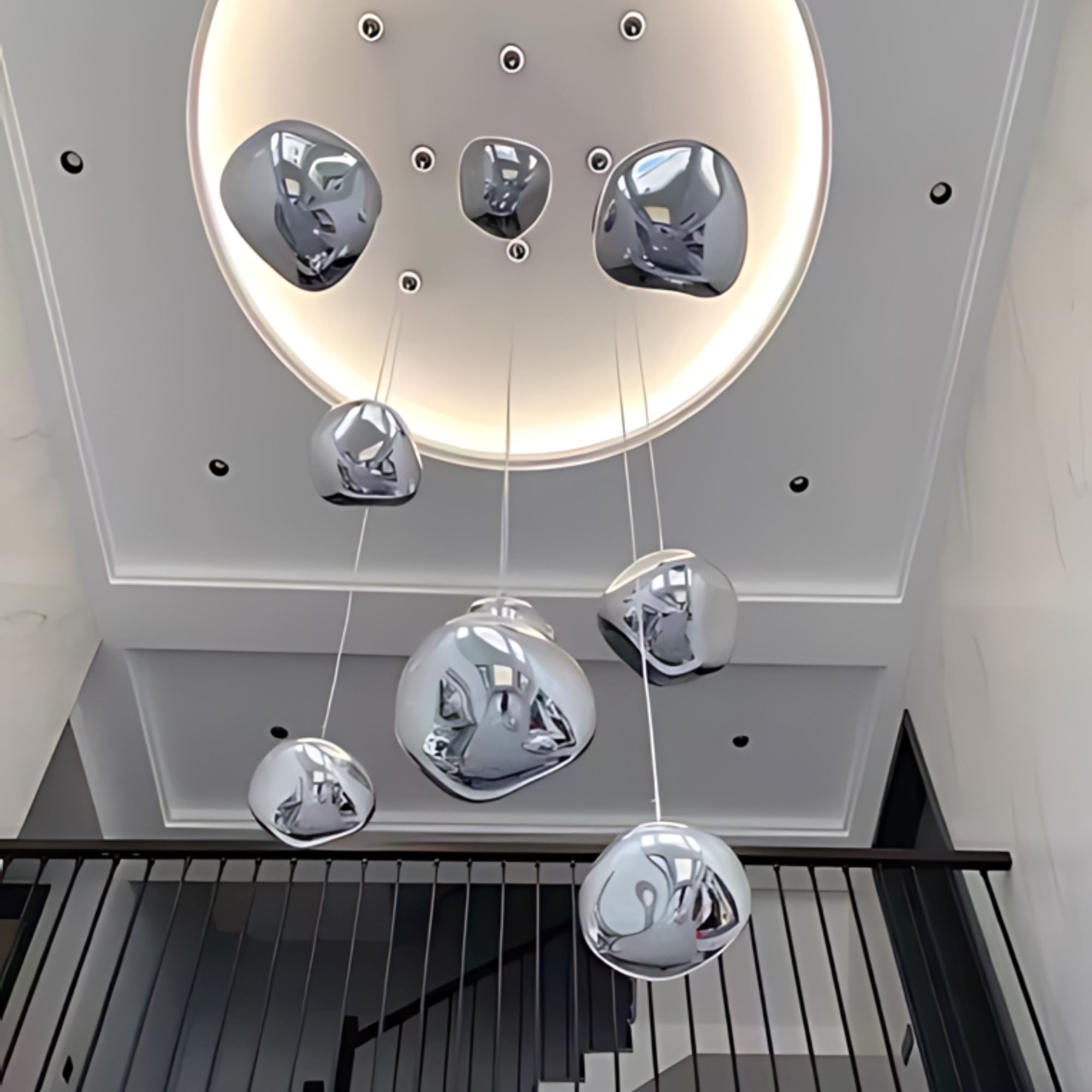 Mirrored Bubble Globe Cluster Chandelier - view 9