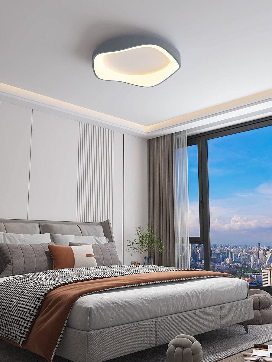 Modern Curved LED Ceiling and Wall Light in a bedroom