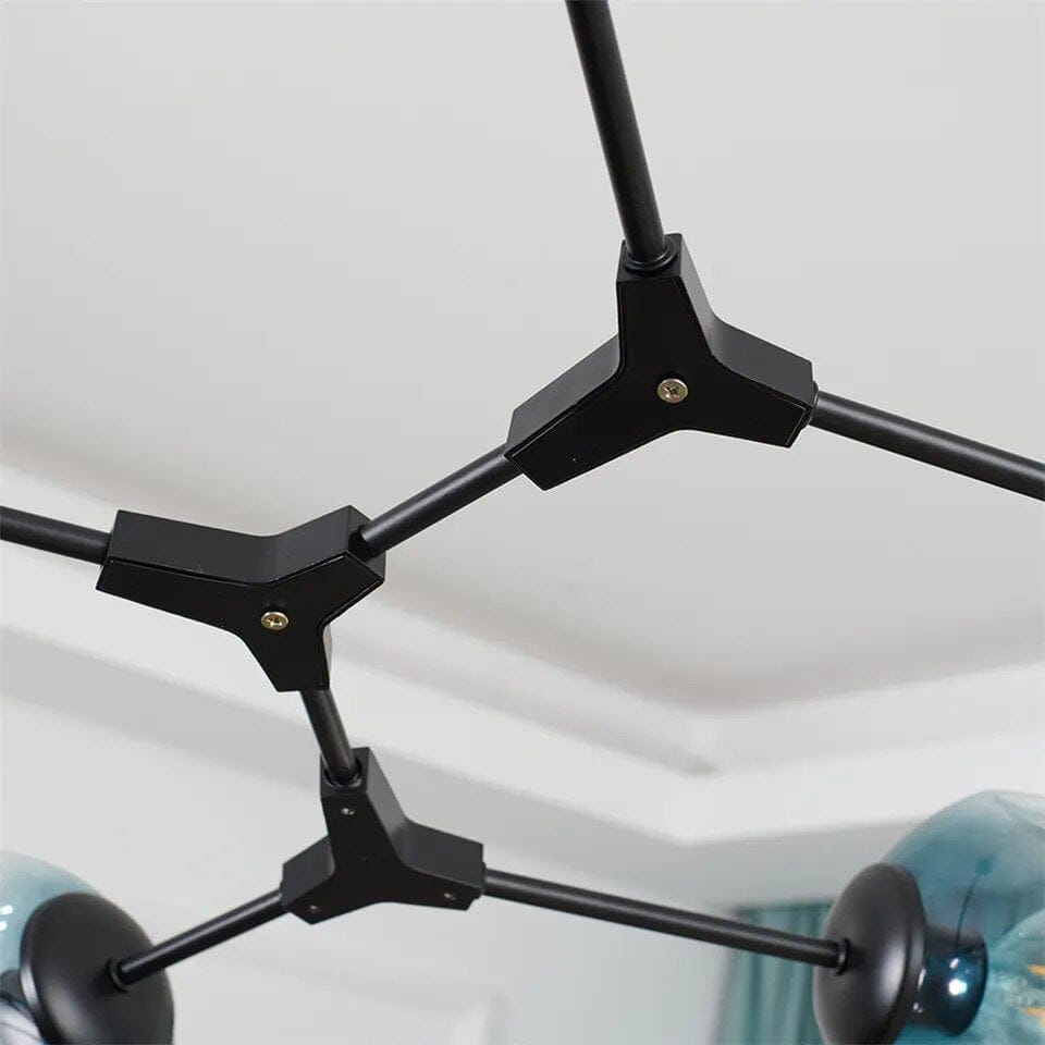 Modern Glass Globe Linear Chandelier - view 12