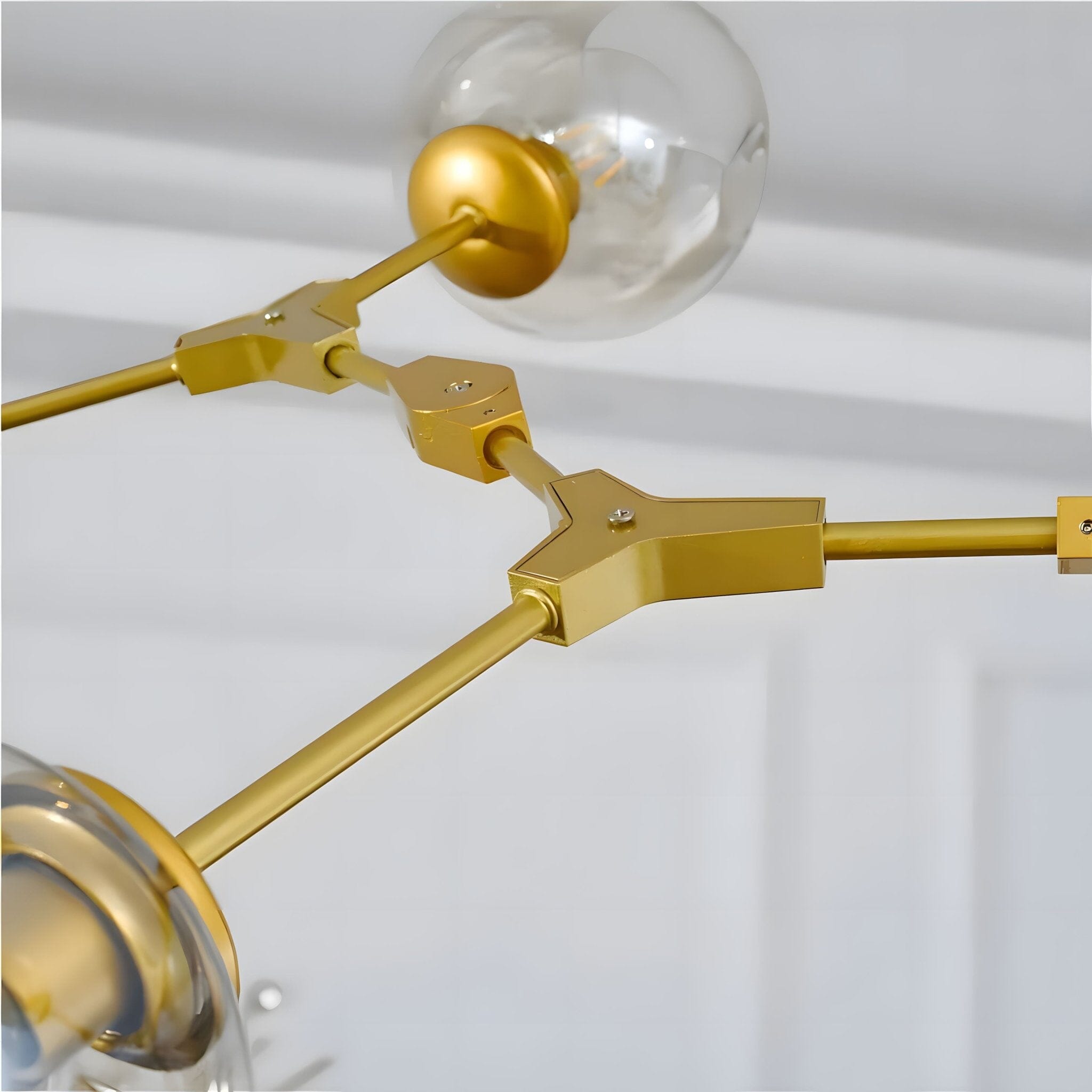 Modern Glass Globe Linear Chandelier - view 14