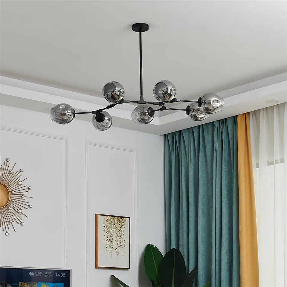 Modern Glass Globe Linear Chandelier - view 17