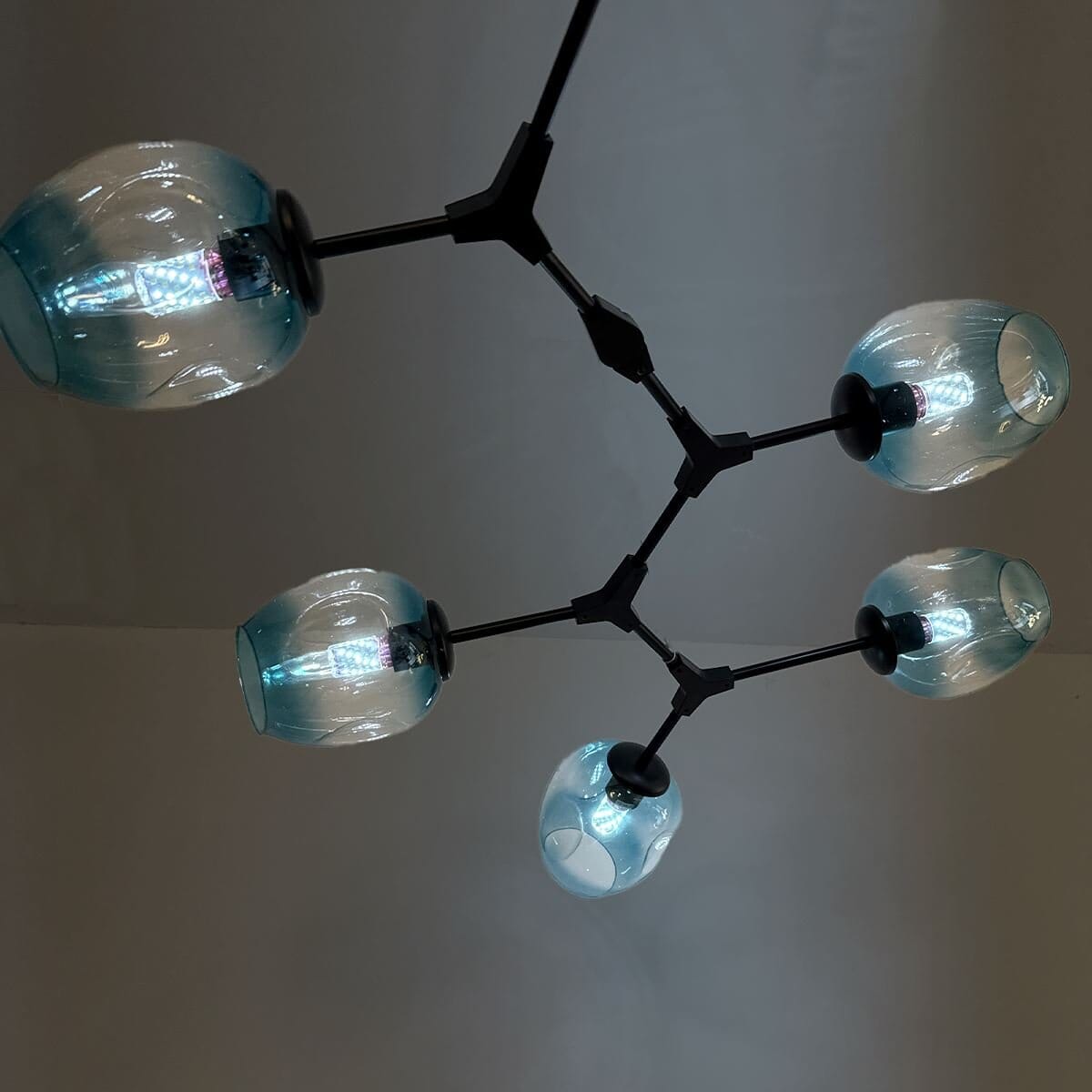 Modern Glass Globe Linear Chandelier - view 22