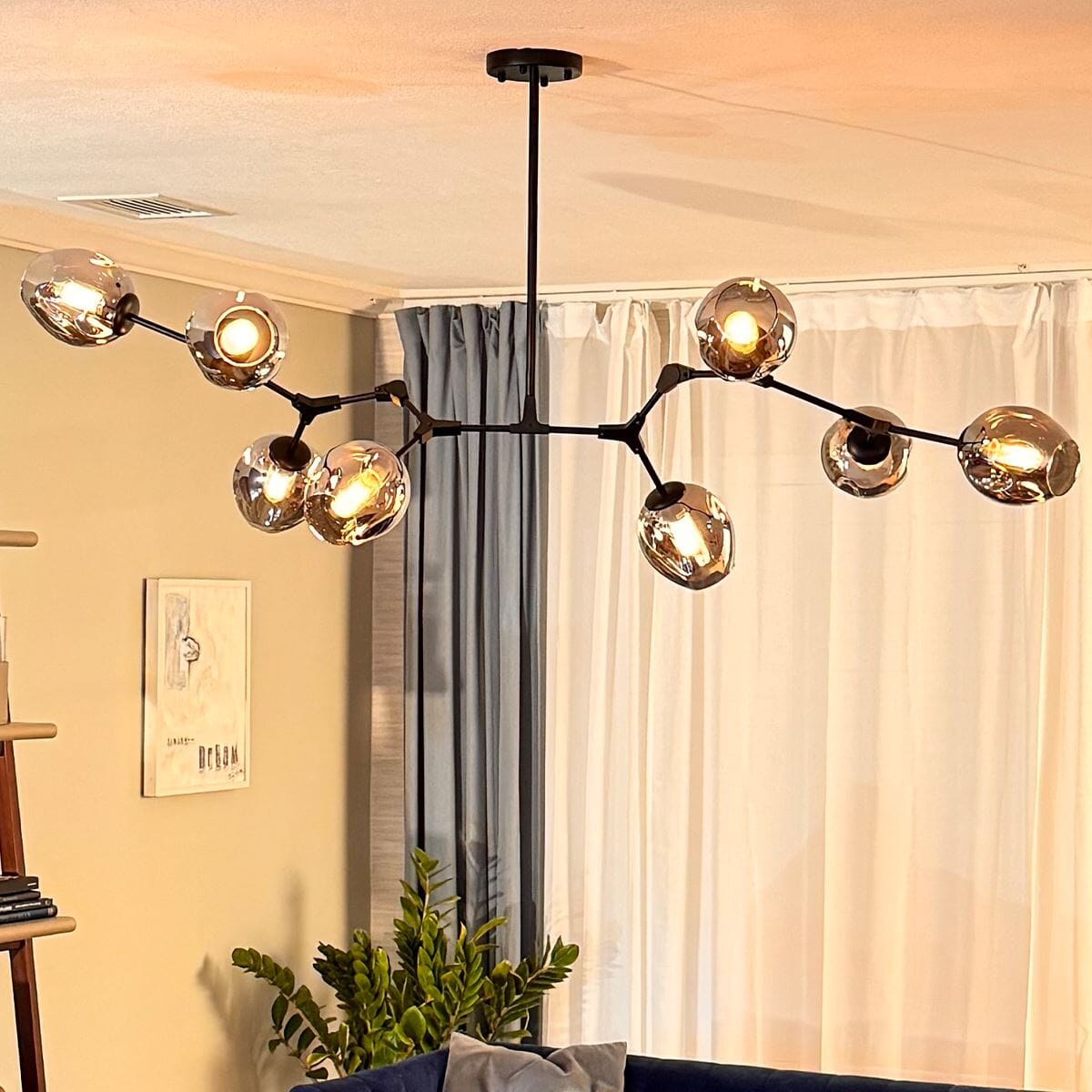Modern Glass Globe Linear Chandelier - view 23