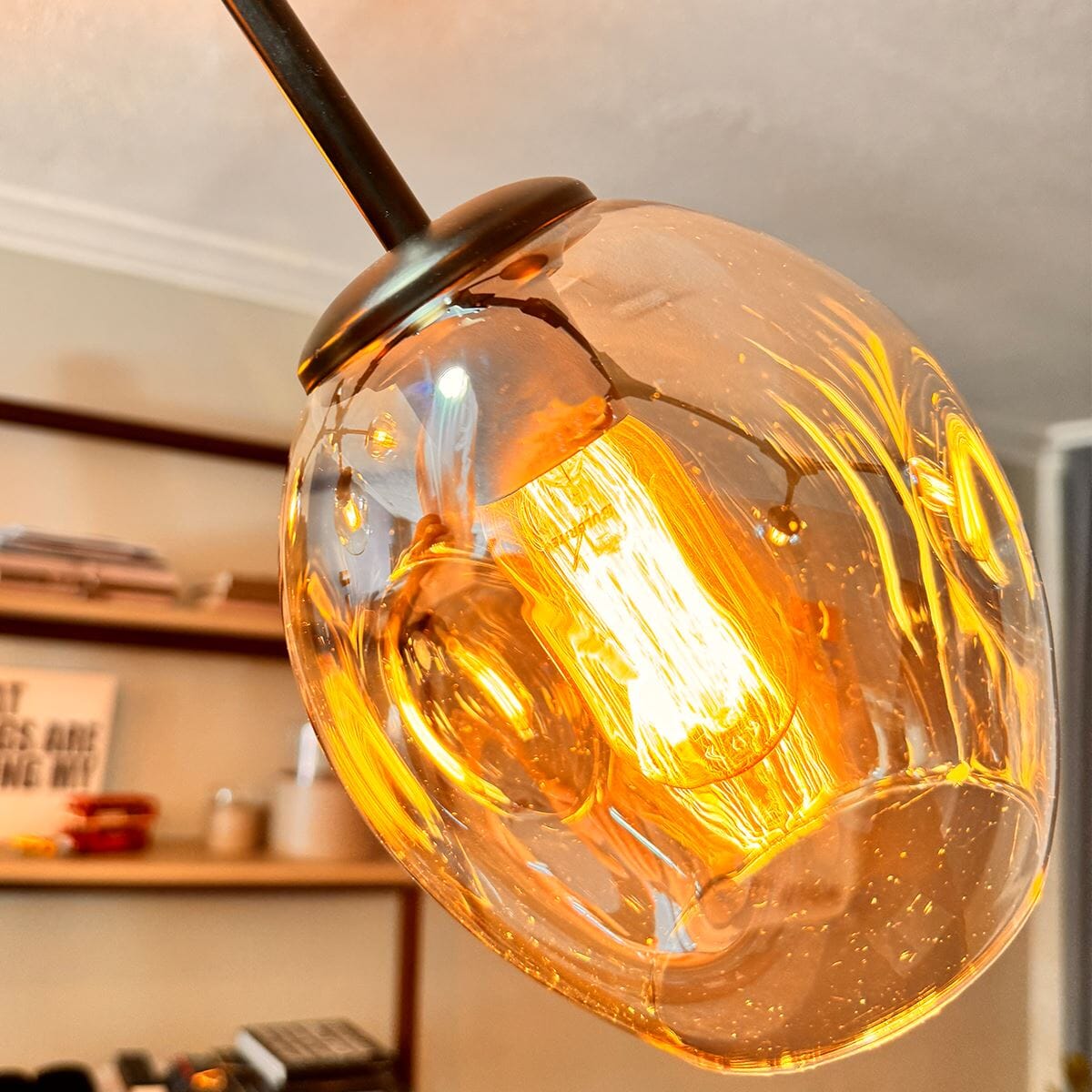 Modern Glass Globe Linear Chandelier - view 24