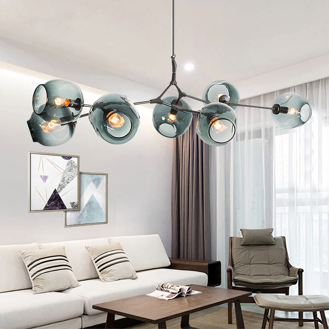 Modern Glass Globe Linear Chandelier - view 25