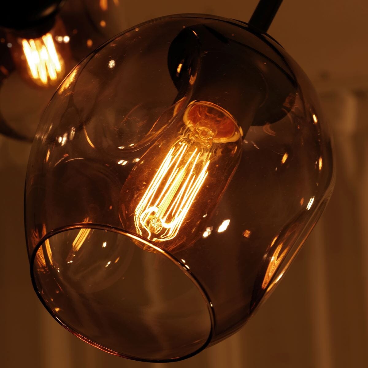 Modern Glass Globe Linear Chandelier - view 26