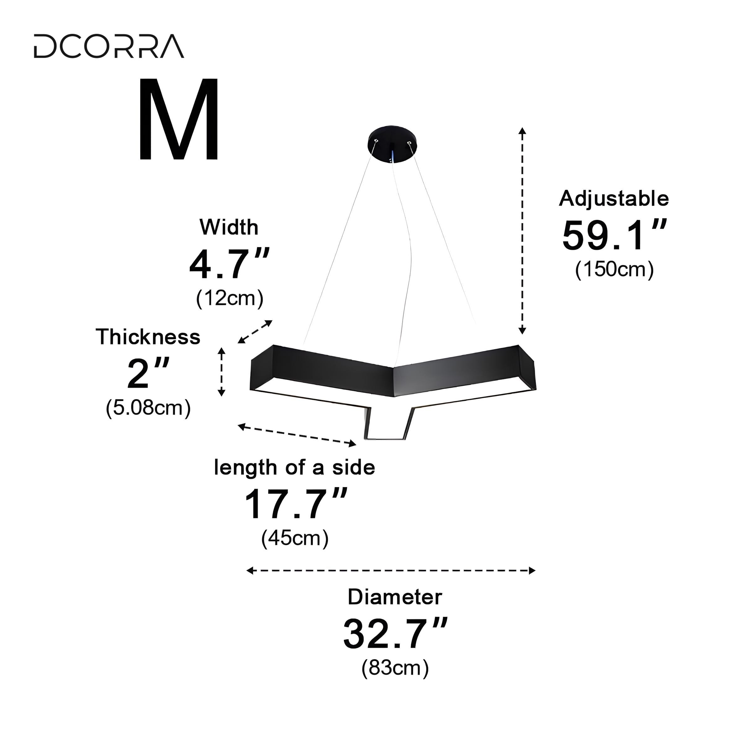 Modular Hexagon LED Ceiling Light Grid - M-32.7"