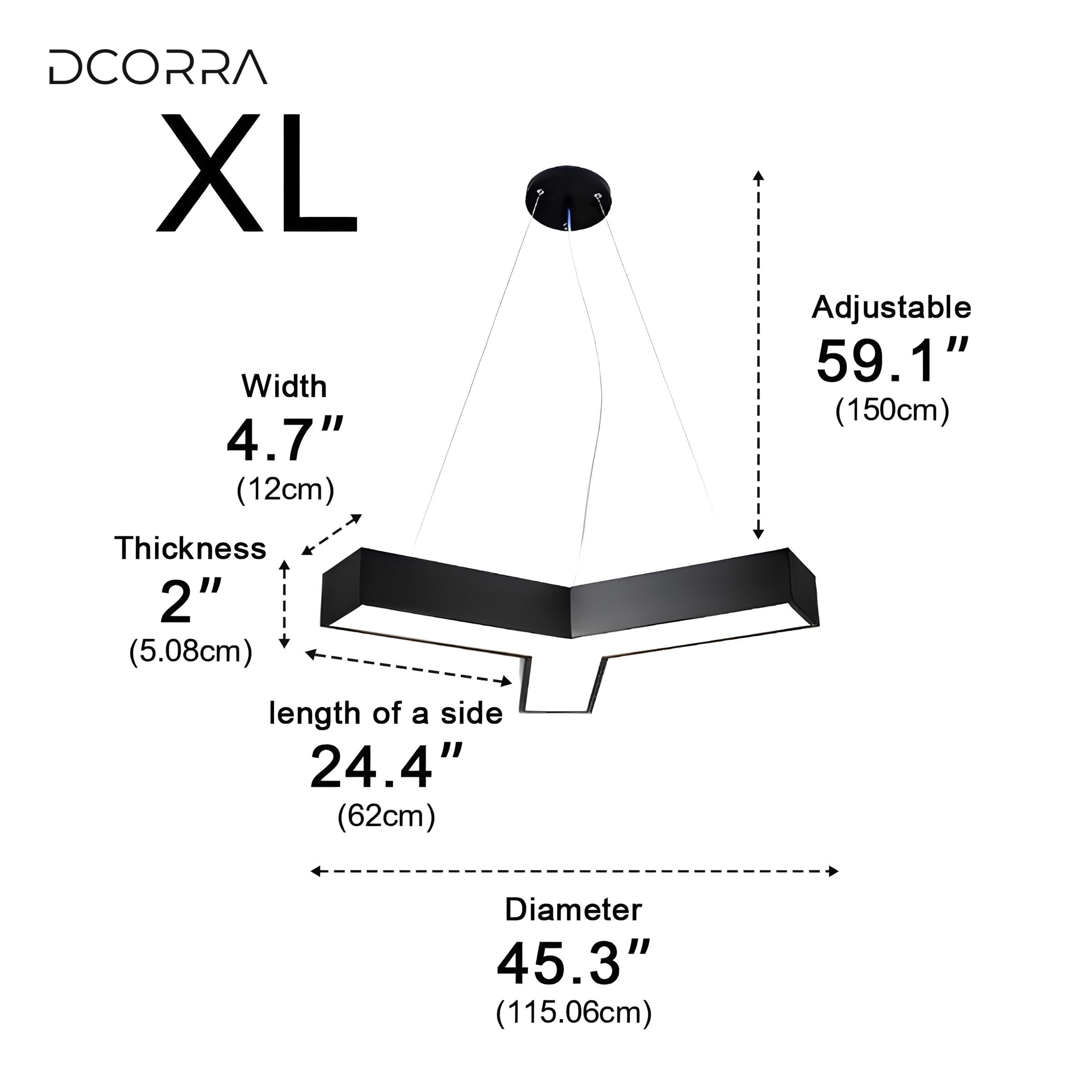 Modular Hexagon LED Ceiling Light Grid - XL-45.2"